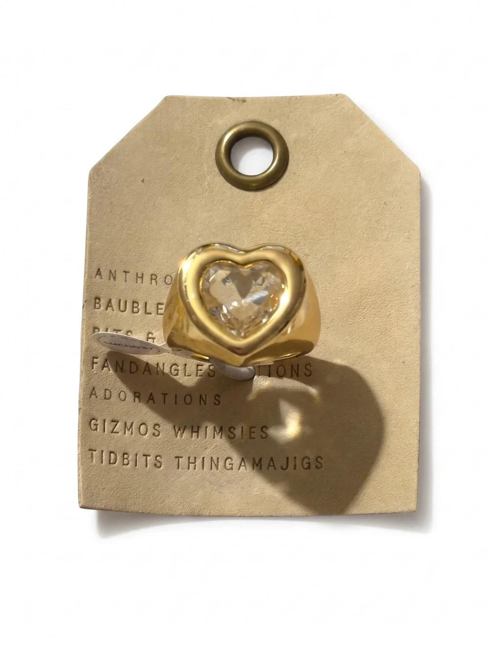 NWT Anthropologie Heart Stone Cocktail Ring